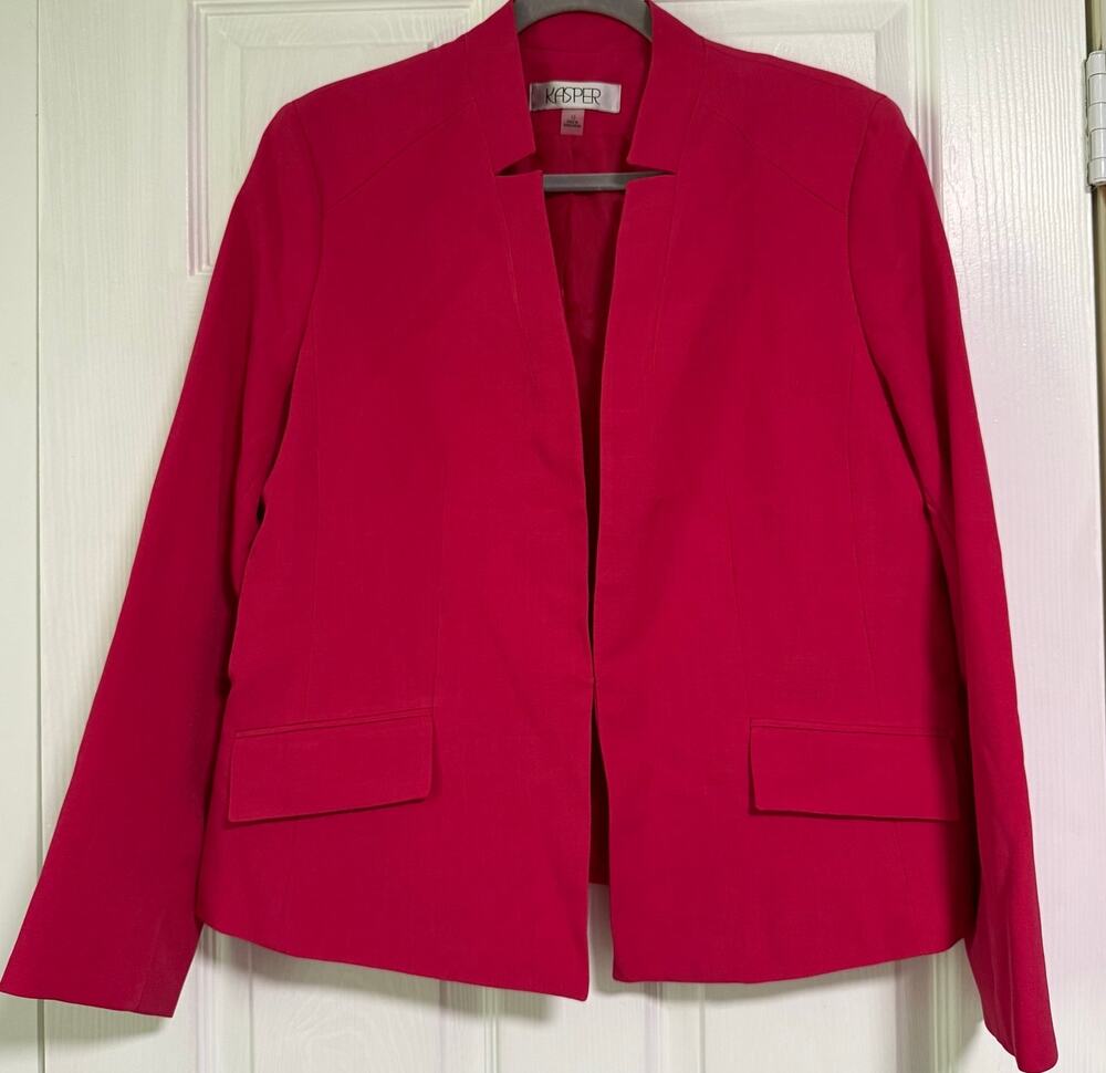 Kasper Women's Fuchsia Pink Blazer Jacket Size 12